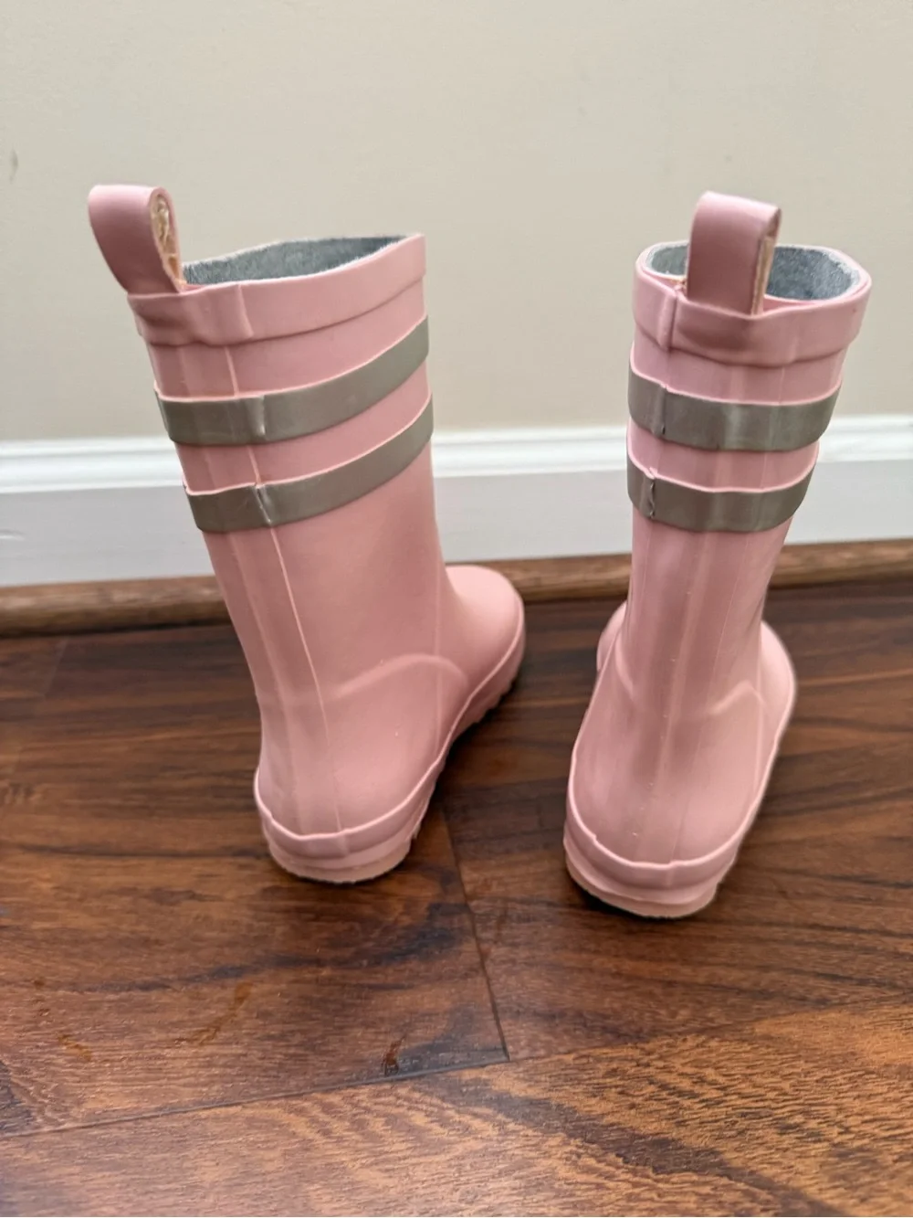 Kids Pink Waterproof Rain & Snow Boots with Reflective Stripes